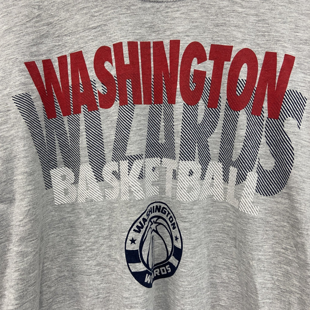 古着 used　長袖プリントTシャツ　NBA　ワシントンウィザーズ　バスケ　灰色　グレー　クルーネック　Lサイズ