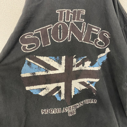 古着 used　ROCKMARE　半袖バンドプリントTシャツ　THE STONES　クルーネック　カジュアル　黒　XXXXLサイズ