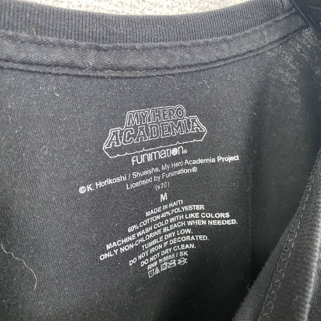 古着 used　僕のヒーローアカデミア　半袖オリジナルアニメプリントTシャツ　少年ジャンプ　ヒロアカ　クルーネック　黒　Mサイズ