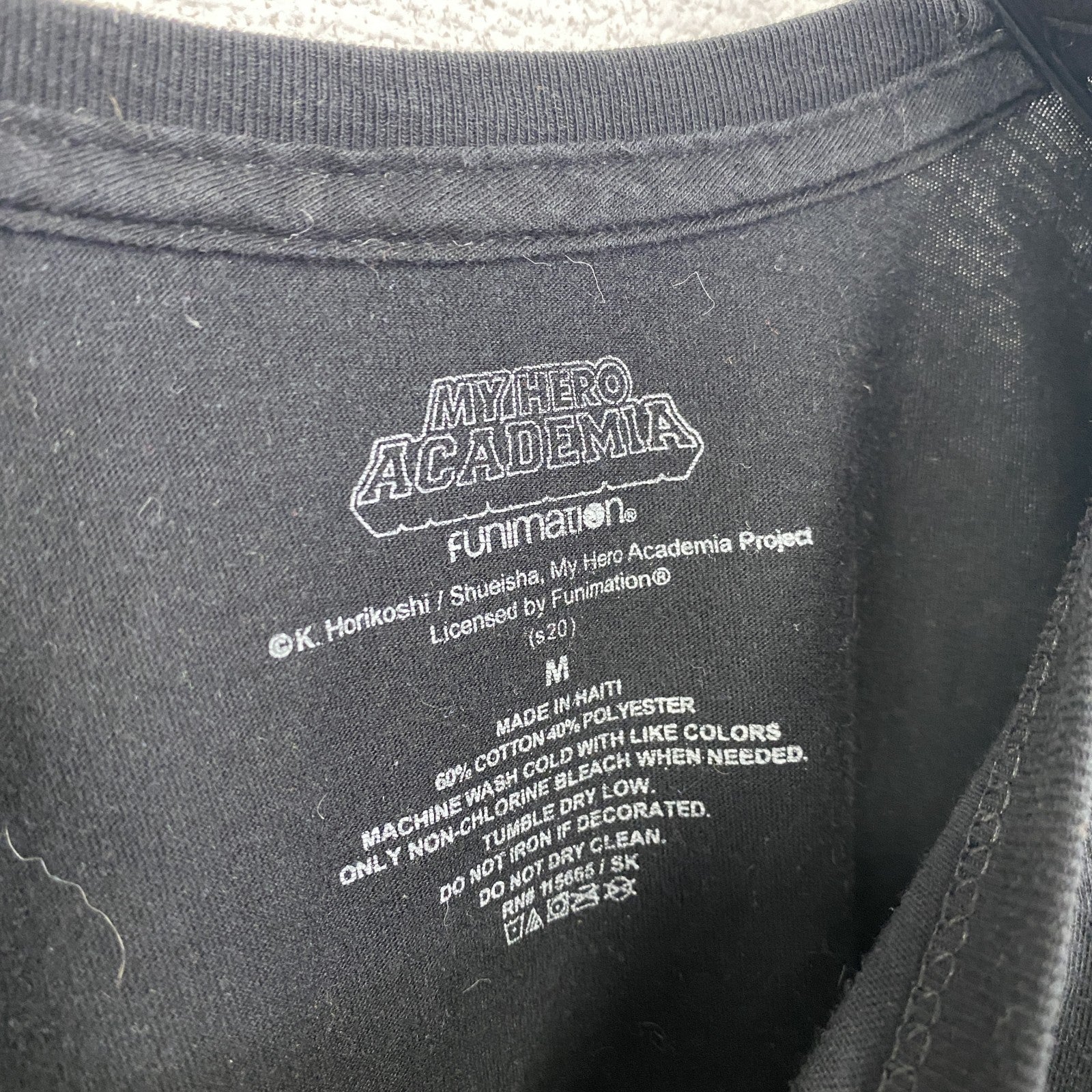 古着 used　僕のヒーローアカデミア　半袖オリジナルアニメプリントTシャツ　少年ジャンプ　ヒロアカ　クルーネック　黒　Mサイズ