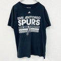 古着 used　アディダス　半袖プリントTシャツ　NBA　スパーズ　黒　ブラック　クルーネック　100％コットン　Mサイズ