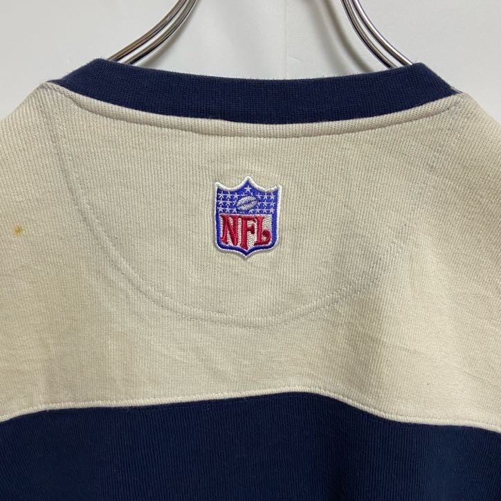 90s　NIKE ナイキ　NFL　Vネックスウェット/トレーナー　ヴィンテージ　ワンポイントロゴ刺繍　ネイビー　XLサイズ
