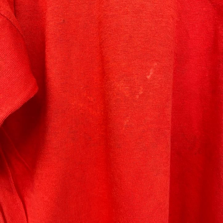 古着 used　半袖プリントTシャツ　万里の長城　中国　赤　レッド　リブ付き　レトロデザイン　100%コットン