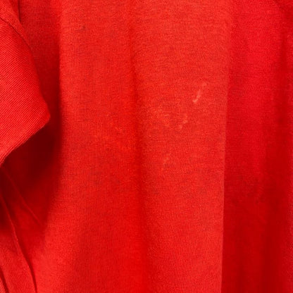 古着 used　半袖プリントTシャツ　万里の長城　中国　赤　レッド　リブ付き　レトロデザイン　100%コットン
