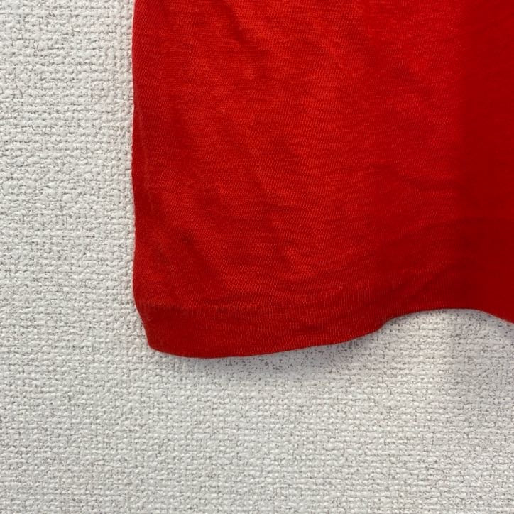古着 used　半袖プリントTシャツ　万里の長城　中国　赤　レッド　リブ付き　レトロデザイン　100%コットン