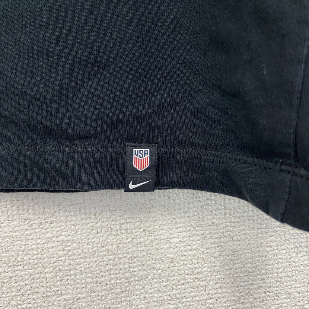 古着 used　ナイキ　半袖プリントTシャツ　ワンポイント　国旗　アメリカ　黒　ブラック　クルーネック　Lサイズ
