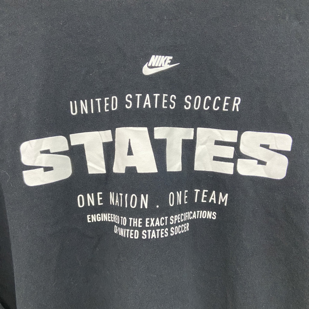 古着 used　ナイキ　半袖プリントTシャツ　ワンポイント　国旗　アメリカ　黒　ブラック　クルーネック　Lサイズ