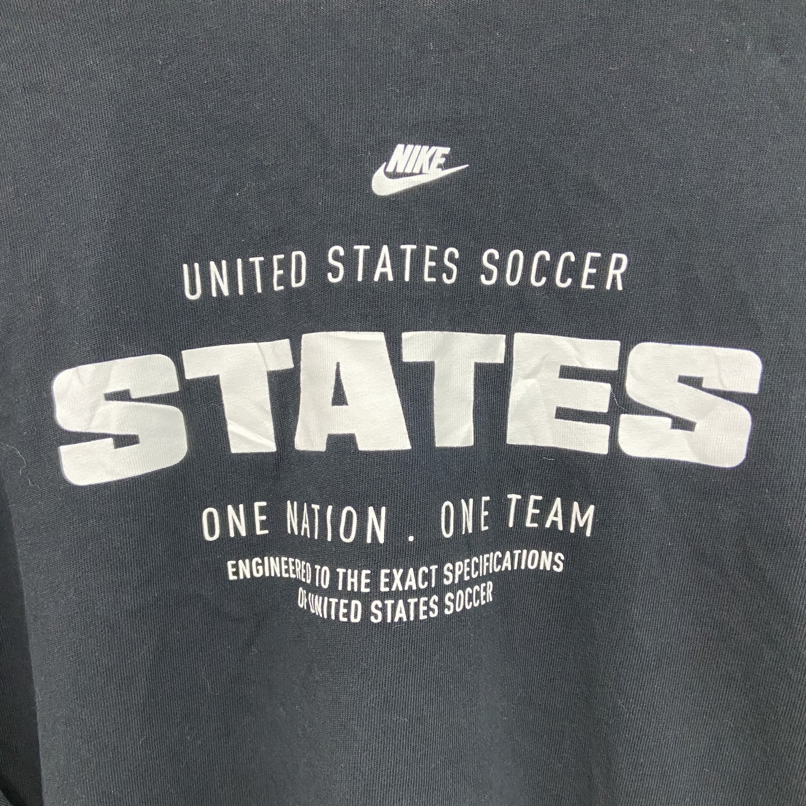 古着 used　ナイキ　半袖プリントTシャツ　ワンポイント　国旗　アメリカ　黒　ブラック　クルーネック　Lサイズ