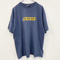 古着 used　半袖プリントTシャツ　アムステルダム　紺　ネイビー　100％コットン　レトロデザイン　クルーネック　XLサイズ