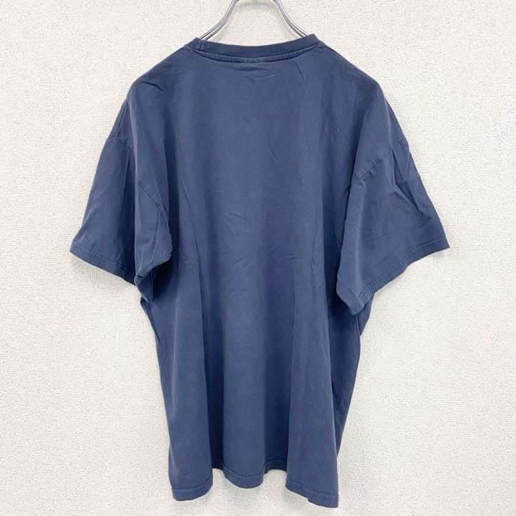 古着 used　半袖プリントTシャツ　アムステルダム　紺　ネイビー　100％コットン　レトロデザイン　クルーネック　XLサイズ