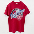 古着 used　半袖プリントTシャツ　レッドウィングス　アイスホッケー　赤　レッド　シングルステッチ　レトロデザイン　Lサイズ