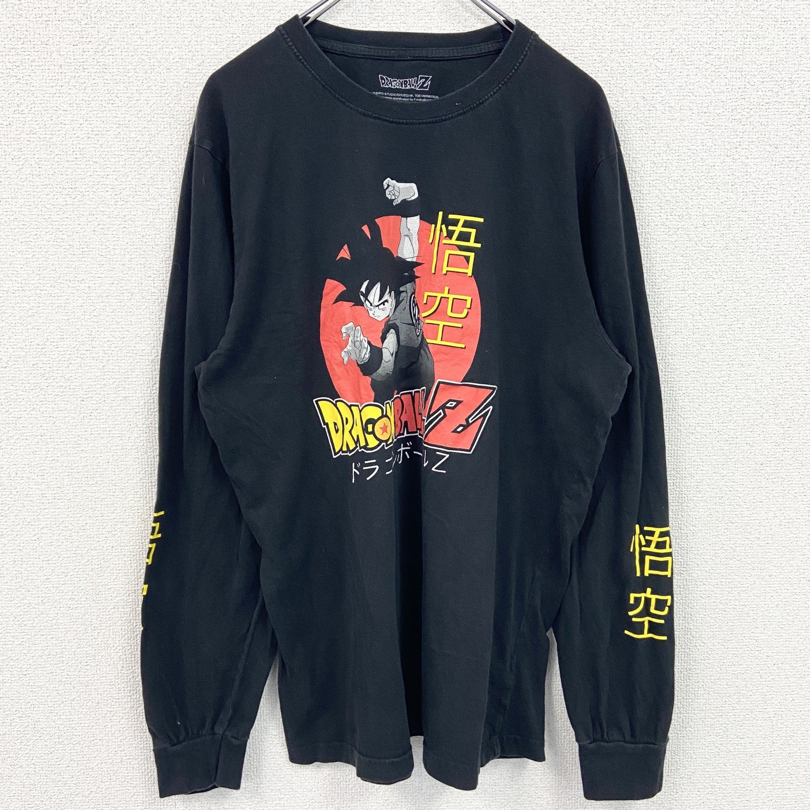 古着 used　DRAGON BALL ドラゴンボール　長袖アニメプリントTシャツ　ロンT　少年ジャンプ　黒　ブラック　Lサイズ