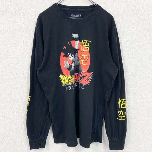 古着 used　DRAGON BALL ドラゴンボール　長袖アニメプリントTシャツ　ロンT　少年ジャンプ　黒　ブラック　Lサイズ