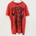 古着 used　半袖プリントTシャツ　Y2K　赤　レッド　クルーネック　フリーダム　レトロデザイン　Lサイズ
