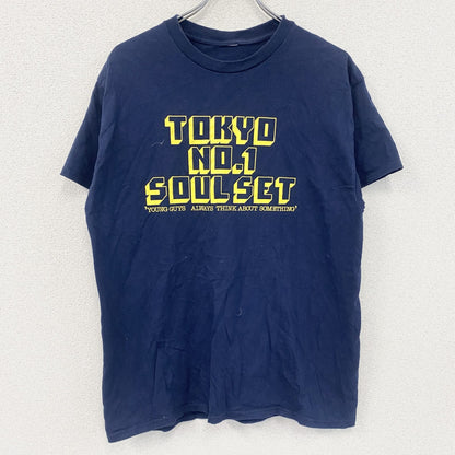 TOKYO NO.1 SOUL SET　半袖プリントTシャツ　紺　ネイビー