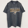 古着 used　champion　チャンピオン　半袖カレッジプリントTシャツ　大学　クルーネック　TROJANS　グレー　Mサイズ