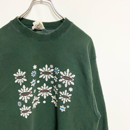 古着 used　FRUIT OF THE LOOM フルーツオブザルーム　長袖デザインスウェット　トレーナー　レトロ　Lサイズ