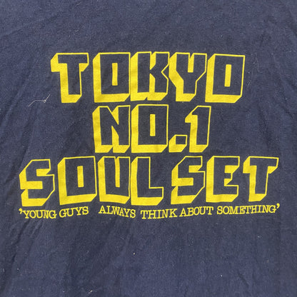 TOKYO NO.1 SOUL SET　半袖プリントTシャツ　紺　ネイビー