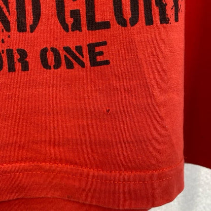 古着 used　半袖プリントTシャツ　Y2K　赤　レッド　クルーネック　フリーダム　レトロデザイン　Lサイズ