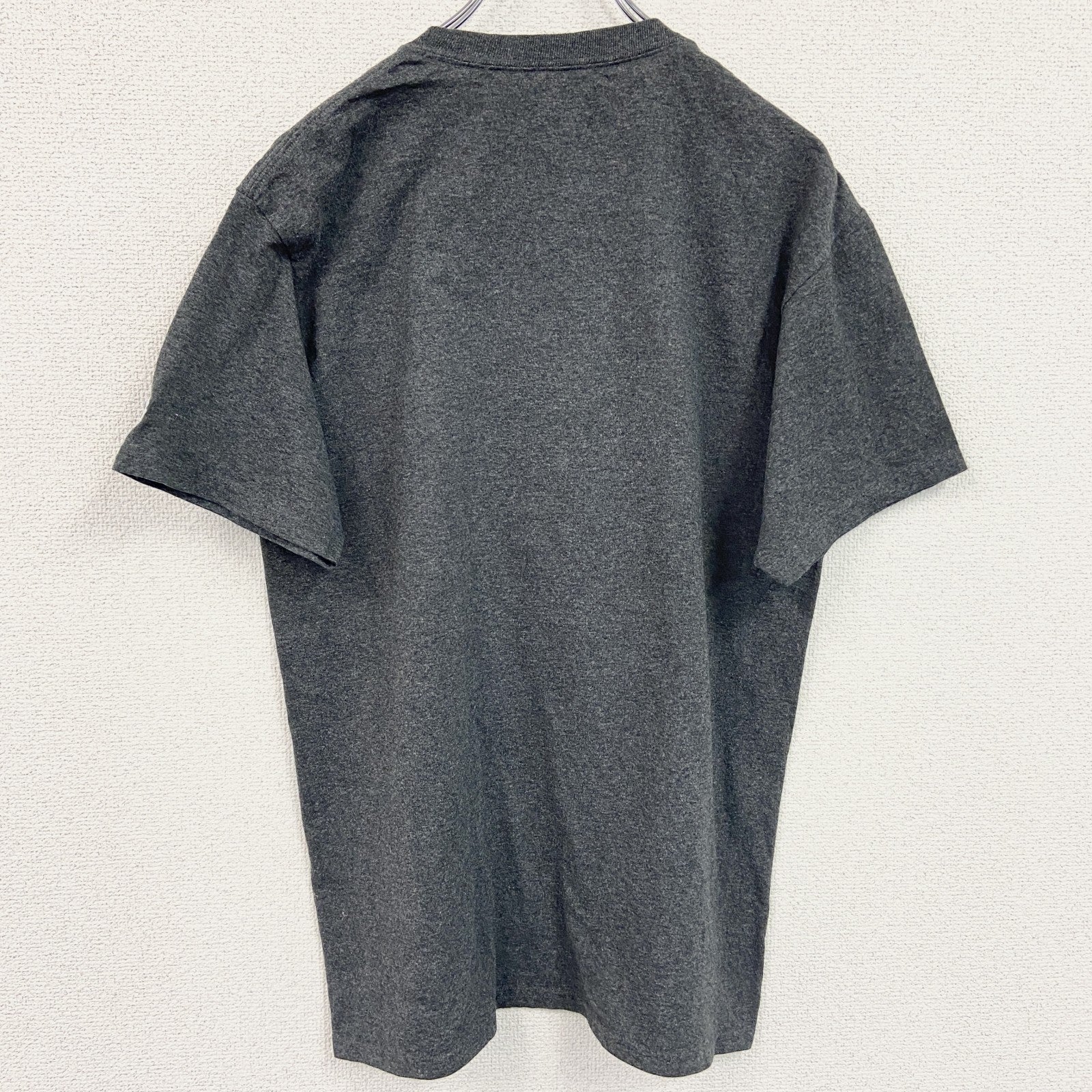 古着 used　champion　チャンピオン　半袖カレッジプリントTシャツ　大学　クルーネック　TROJANS　グレー　Mサイズ