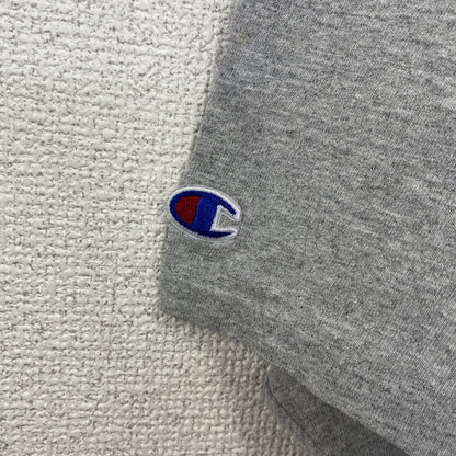 古着 used　chaｍpion チャンピオン　半袖カレッジプリントTシャツ　カトリック大学　グレー　カジュアルデザイン　Lサイズ