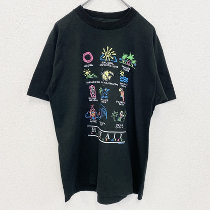 古着 used　フルーツオブザルーム　USA製　100％コットン　半袖プリントTシャツ　サマー　ハワイ　シングルステッチ　Lサイズ