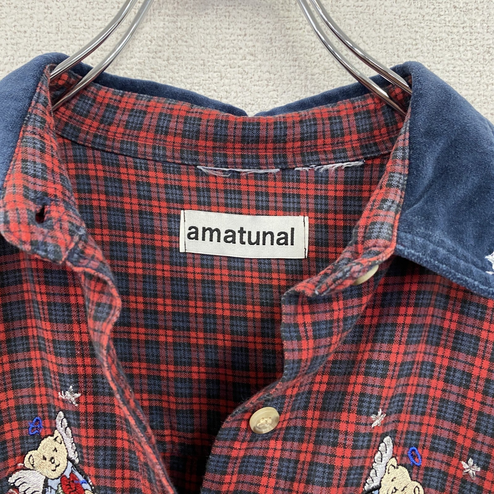 amatunal　アマチュナル　フリルワンピース　リメイク　チェック柄　マルチカラー