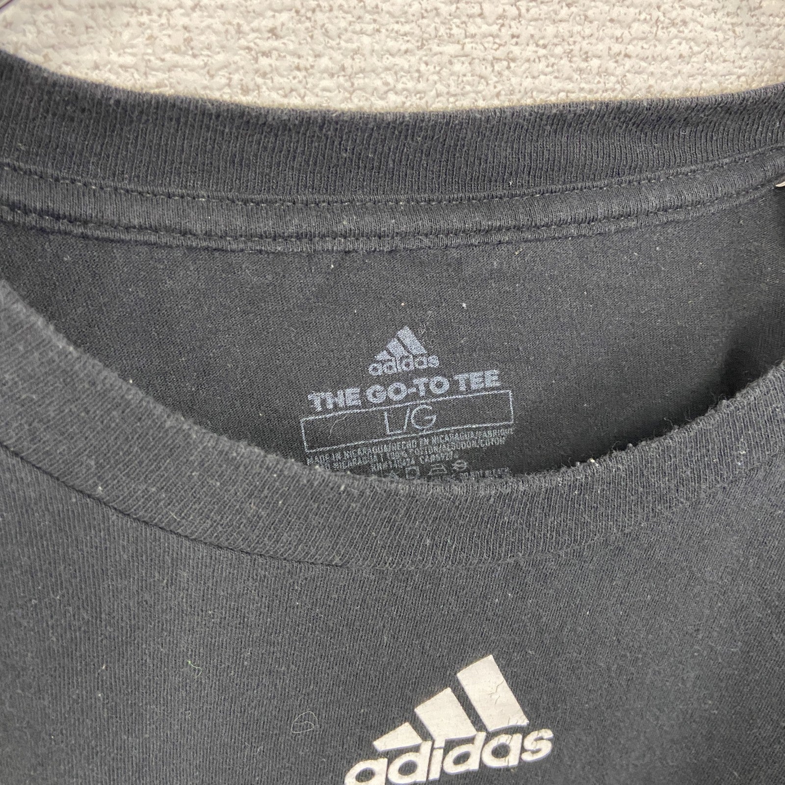 古着 used　Adidas　アディダス　ボストンブルーインズ　アイスホッケー　半袖プリントTシャツ　黒　ブラック　Lサイズ