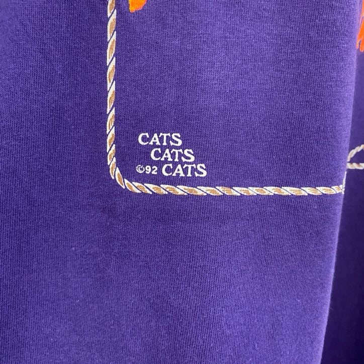 90s　Lee　リー　半袖アニマルプリントTシャツ　ヴィンテージ　猫　キャット　砂漠　紫　パープル　Lサイズ