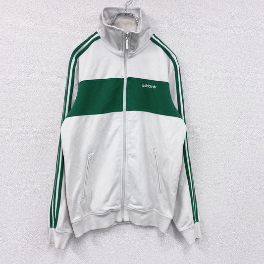 adidas　アディダス　トラックジャケット/ジャージ　トレフォイルロゴ　白　ホワイト　Mサイズ
