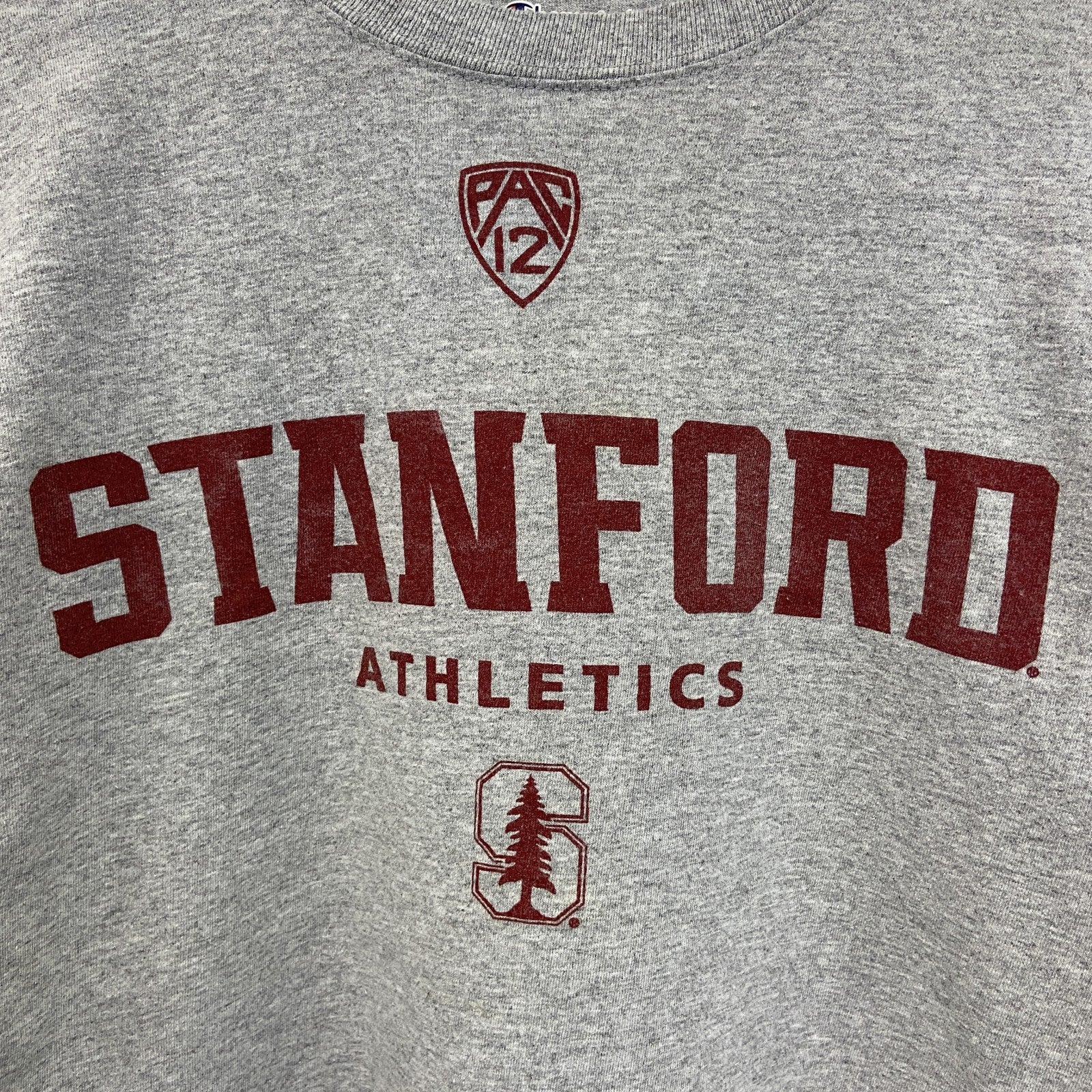 古着 used　champion　チャンピオン　カレッジ　スタンフォード　半袖プリントTシャツ　灰色　グレー　Mサイズ