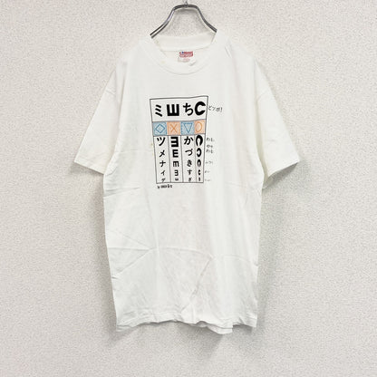 ～00s　Hanes　ヘインズ　半袖Tシャツ　シングルステッチ　by GINZA Q-TO　白　ホワイト　Lサイズ