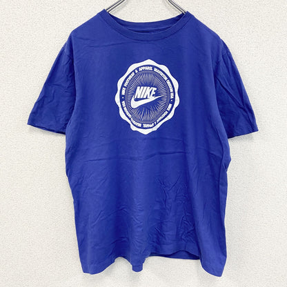古着 used　NIKE　ナイキ　半袖プリントTシャツ　ビーバートン　オレゴン　青　ブルー　クルーネック　レトロデザイン　Lサイズ