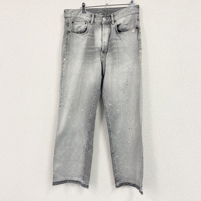 ZARA　ザラ　デニムパンツ/ジーンズ　ペインティングデザイン　ボタン開き　灰色　グレー　W31サイズ