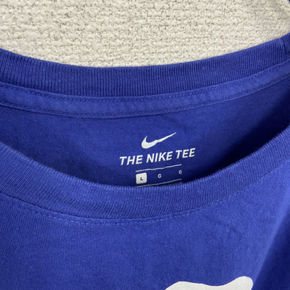 古着 used　NIKE　ナイキ　半袖プリントTシャツ　ビーバートン　オレゴン　青　ブルー　クルーネック　レトロデザイン　Lサイズ