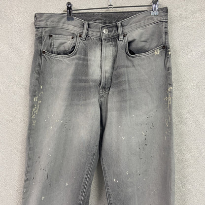 ZARA　ザラ　デニムパンツ/ジーンズ　ペインティングデザイン　ボタン開き　灰色　グレー　W31サイズ