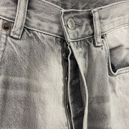ZARA　ザラ　デニムパンツ/ジーンズ　ペインティングデザイン　ボタン開き　灰色　グレー　W31サイズ