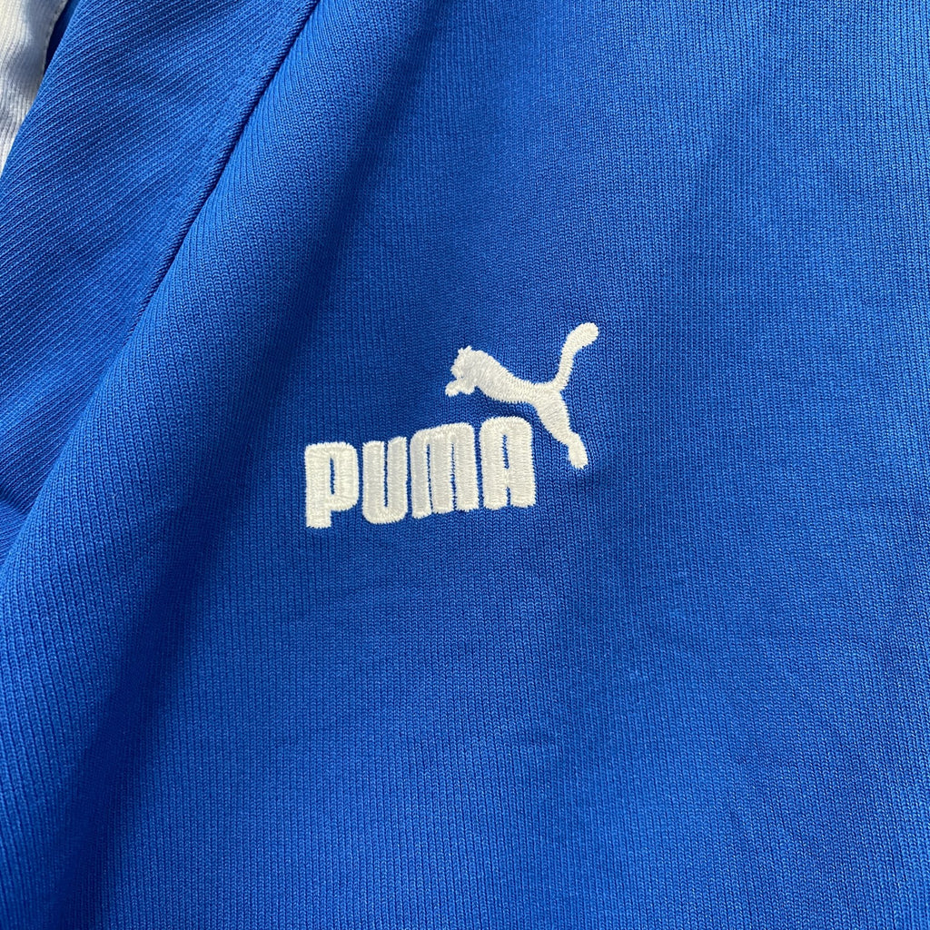 ～90s　PUMA　プーマ　トラックジャケット/ジャージ　刺繍ロゴ　ヴィンテージ　青　ブルー　Lサイズ