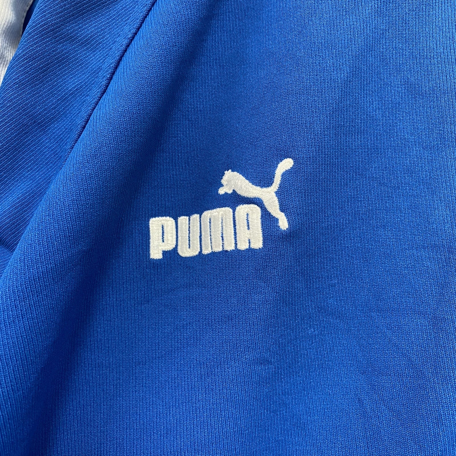 ～90s　PUMA　プーマ　トラックジャケット/ジャージ　刺繍ロゴ　ヴィンテージ　青　ブルー　Lサイズ
