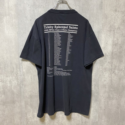 古着 used　RUSSELL ATHLETIC　ラッセル　半袖プリントTシャツ　バックプリント　レトロ　黒　ブラック　Lサイズ