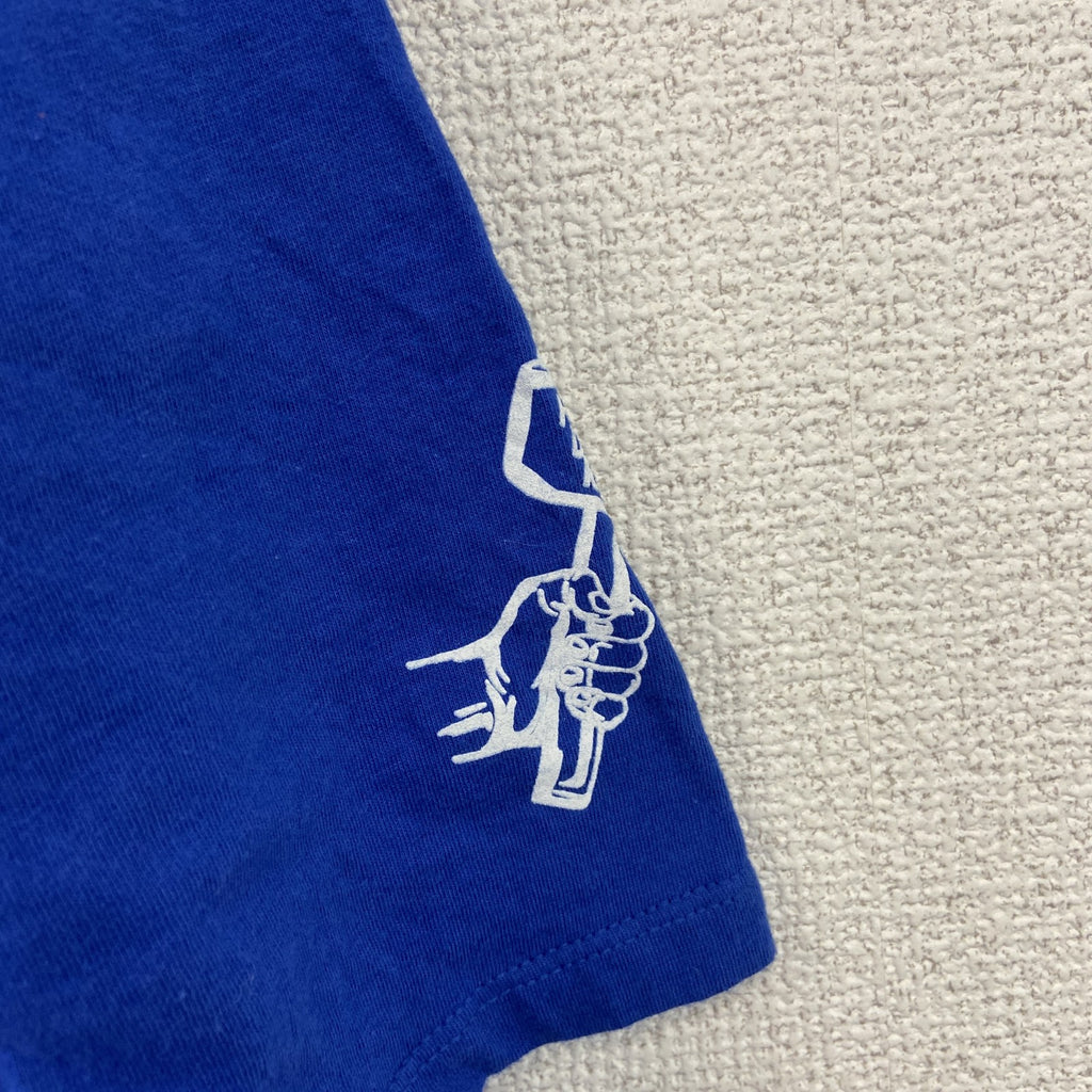 古着 used　NIKE　ナイキ　半袖プリントTシャツ　ハンマーダウン　青　ブルー　クルーネック　レトロデザイン　Mサイズ