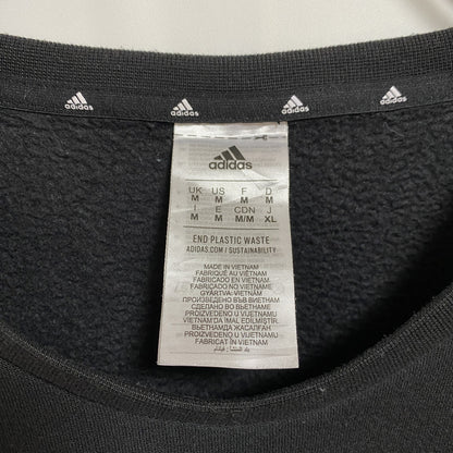 古着 used　adidas アディダス　長袖ワンポイントロゴスウェット　トレーナー　スリーストライプ　黒　Mサイズ