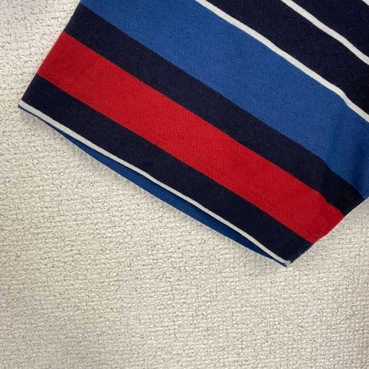 古着 used　90's　ヴィンテージ　半袖ポロシャツ　胸ポケット付き　ストライプ　ラグラン　シングルステッチ