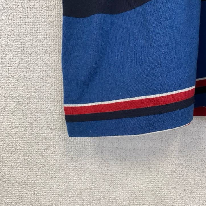 古着 used　90's　ヴィンテージ　半袖ポロシャツ　胸ポケット付き　ストライプ　ラグラン　シングルステッチ