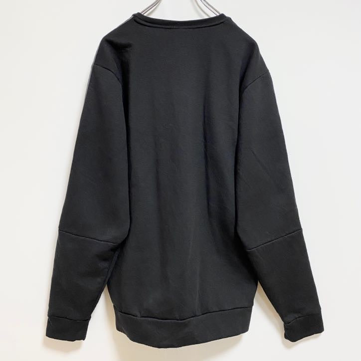 古着 used　adidas アディダス　長袖ワンポイントロゴスウェット　トレーナー　スリーストライプ　黒　Mサイズ
