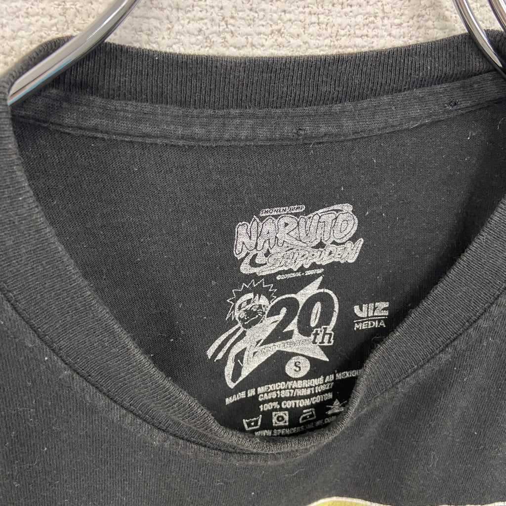 古着 used　半袖アニメプリントTシャツ　ナルト疾風伝　黒　ブラック　クルーネック　レトロデザイン　Sサイズ