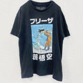 古着 used　半袖アニメプリントTシャツ　ドラゴンボール　孫悟空　フリーザ　黒　ブラック　クルーネック　レトロデザイン　Lサイズ