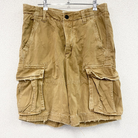Abercrombie&Fitch　アバクロンビー&フィッッチ　ハーフカーゴパンツ/ショートパンツ　ボタンフライ　茶色　ブラウン　31サイズ