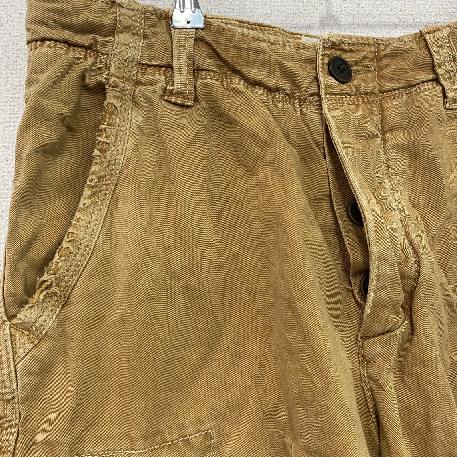 Abercrombie&Fitch　アバクロンビー&フィッッチ　ハーフカーゴパンツ/ショートパンツ　ボタンフライ　茶色　ブラウン　31サイズ
