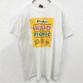 古着 used　FURUIT OF THE LOOM　半袖プリントTシャツ　US製　カジュアル　レトロ　クルーネック　白　Lサイズ